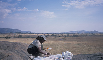 Granite outcroppings in the Serengeti