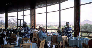 Dining room overlooking the Ngorongoro