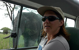 Laurie wonders if this elephant is close enough?