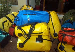 All the bags are still clean and ready to head up the mountain