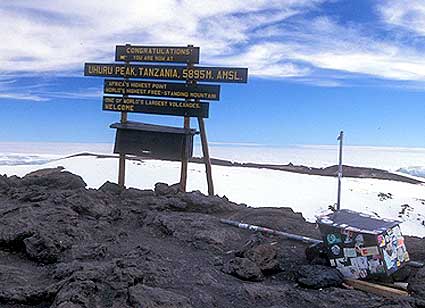 Uhuru Peak with its glaciers