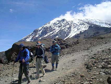 Uhuru Peak with its glaciers