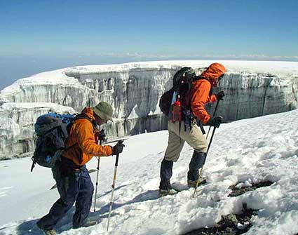 Uhuru Peak with its glaciers