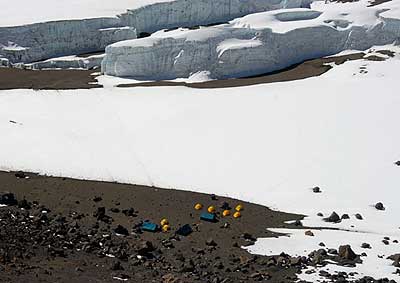 A good night’s sleep in the crater on Mt. Kilimanjaro