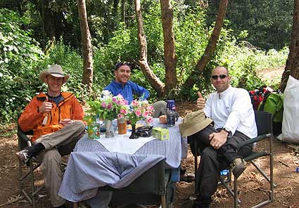 Rob, Coley & Thad kick back and relax at lunch time