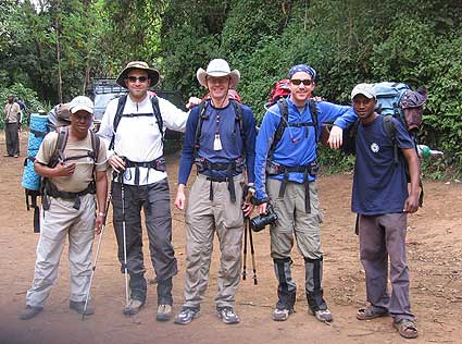 The team and staff are ready to hike!