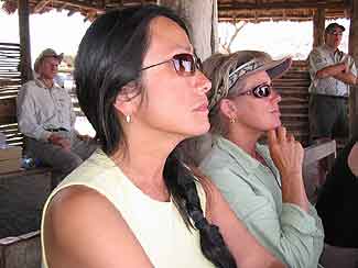 Yuki and Kellie listening intently