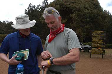 Alex with Jim setting his altimeter