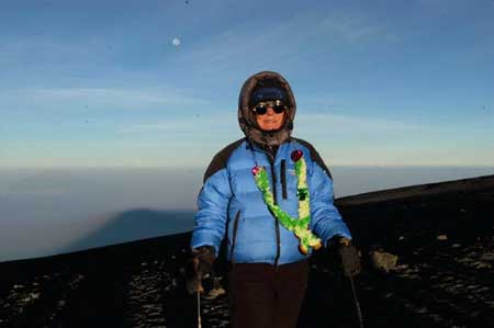 Julie reaches the summit
