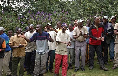 Congratulations at the base of Kilimanjaro