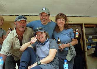 John, Catherine, Carlos and Katie drinking some Cold “Kilimanjaro Beers” 