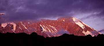 Kilimanjaro through the parting clouds