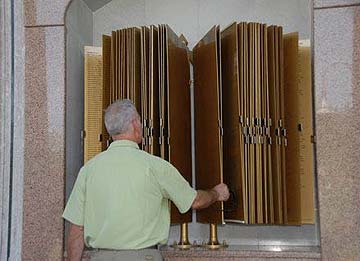 Jim examining the names of the 400,000 fallen Uzbekistan soldiers who were lost in the Great Patriotic War (World War II)