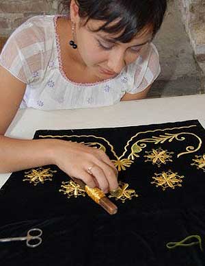 Gold embroidery from the Ferghana Valley