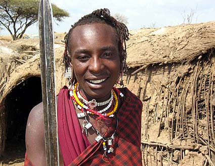 Visiting a Masai village