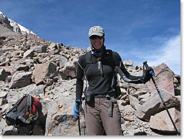 Terri has been a long time climber of Berg Adventures. Here she is in Bolivia gaining some great mountaineering experience.