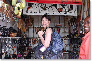 Terri loves immersing herself in the culture of each place she visit’s. Here she is in Arusha, Tanzania checking out the local markets before her climb of Kilimanjaro.