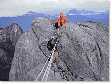 Climbing to the summit of Carstensz Pyramid