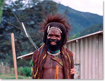 A joyful Dani man of West Papua