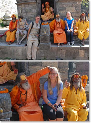 We began our exciting adventure in the city of Kathmandu. We were so excited to meet the locals. We received our “Tika” blessings and hung out with the Hindu Holy men.
