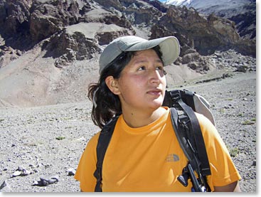 BAI staff Maria Shown on Aconcagua