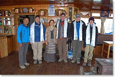 The team at Ang Temba and Yangzing’s lodge in Pangboche