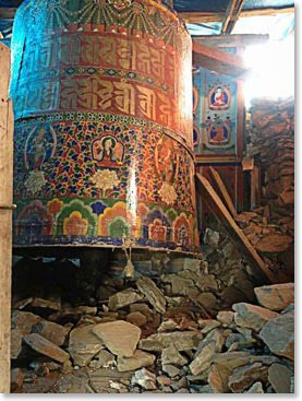 Damage to prayer wheel