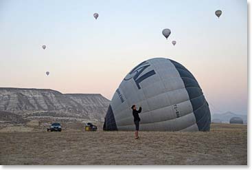 We will never forget our balloon ride over Cappadocia in Turkey.