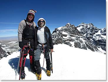Joe Coughlin and Martin Davis climbing in Bolivia