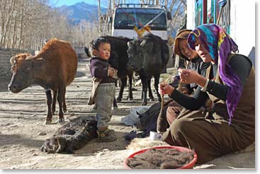 The people of Lo Manthang are very friendly and were always hard at work.