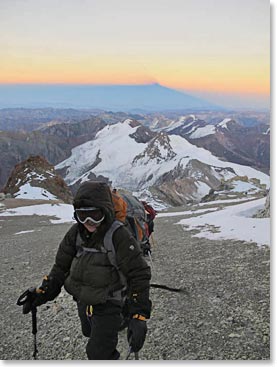 Howard at sunrise on summit day