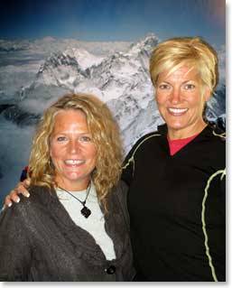 Jackie and Carol at the Berg Adventures office in Canmore