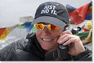 Jackie on the summit of Kala Patar