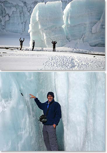 After a summit of Kilimanjaro there is always time to play around the glaciers on the crater rim .