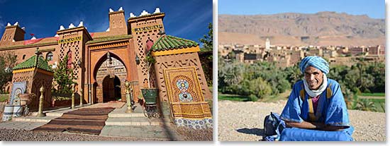 Left: Moroccan architecture; Right: A happy local