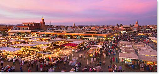 The beautiful city of Marrakesh at night