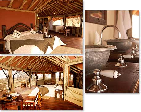 Bedroom and Bathroom in Treetops Lodge