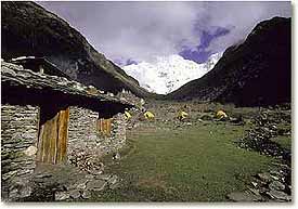 Bhutan - Mountain and House