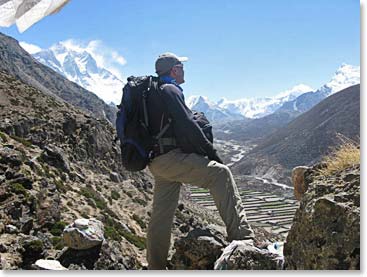 Taking it all in on an acclimatization hike in Periche