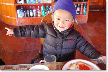 Friendly faces welcome us back to Namche