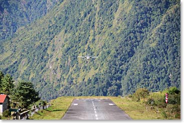Flying into Lukla; the gateway to our adventure