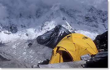 Berg Adventures's tent at the high camp of Island Peak