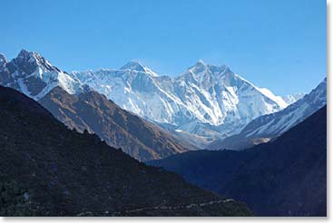 Incredible morning views on our acclimatization hike in Namche