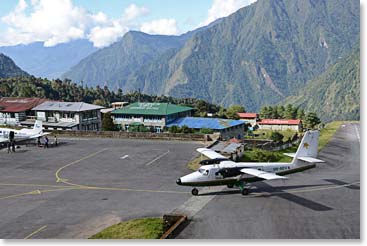 The runway in Lukla