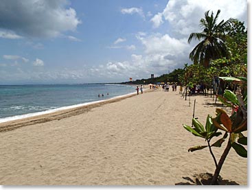 The beautiful beaches of Bali make for a relaxing first day!