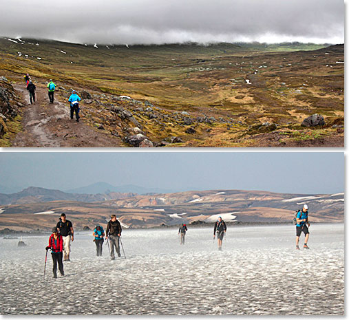 Trekking through the ever changing Icelandic landscapes