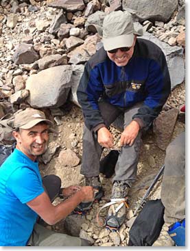 Our support staff are always happy to help climbers prepare their gear