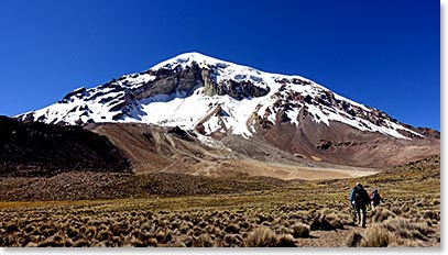 Hiking into Sajama Base Camp