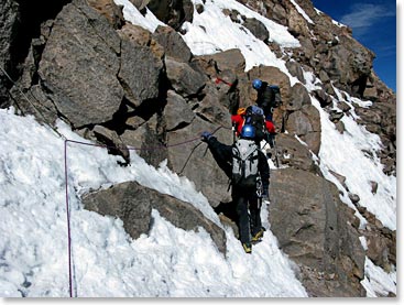 Climbing on Sajama