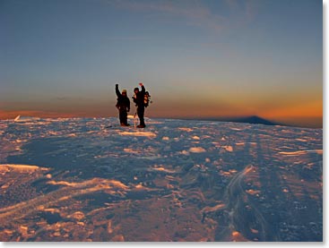 A beautiful summit morning on Sajama